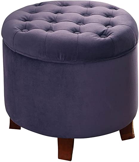 Wooden Frame Fabric Pouffe with Storage -