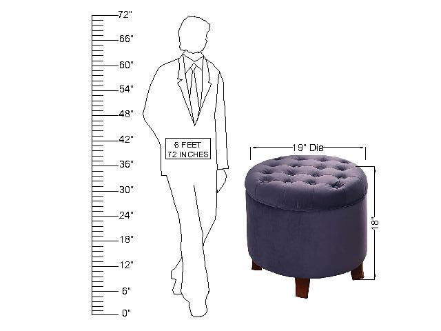 Wooden Frame Fabric Pouffe with Storage -