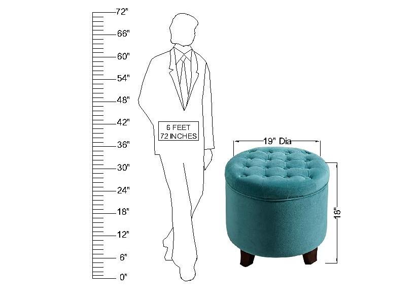 Wooden Frame Fabric Pouffe with Storage -