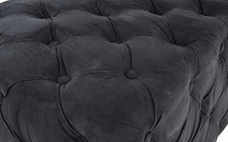 Wooden Frame Fabric Rectangle Ottoman -