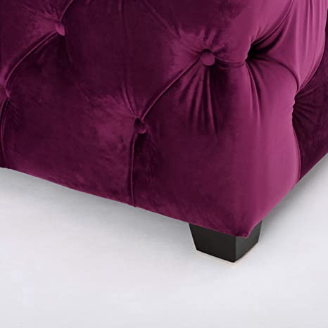 Wooden Frame Fabric Rectangle Ottoman -