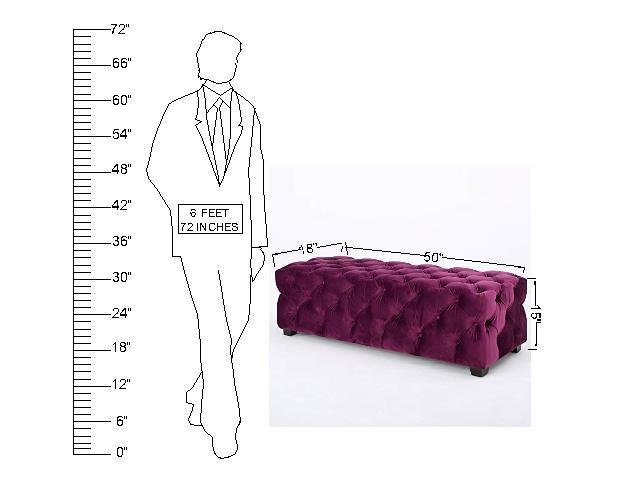 Wooden Frame Fabric Rectangle Ottoman -