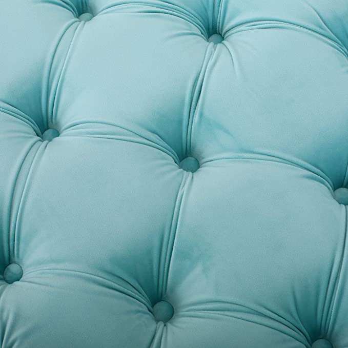 Wooden Frame Fabric Rectangle Ottoman -