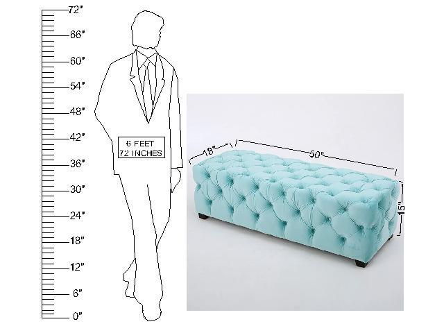 Wooden Frame Fabric Rectangle Ottoman -