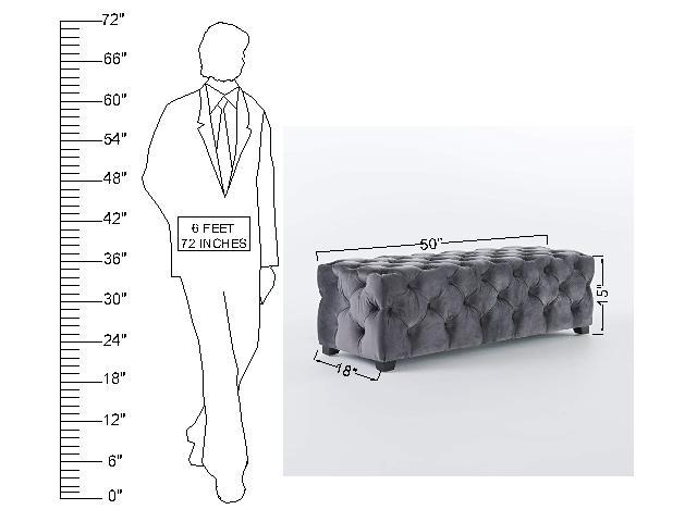 Wooden Frame Fabric Rectangle Ottoman -