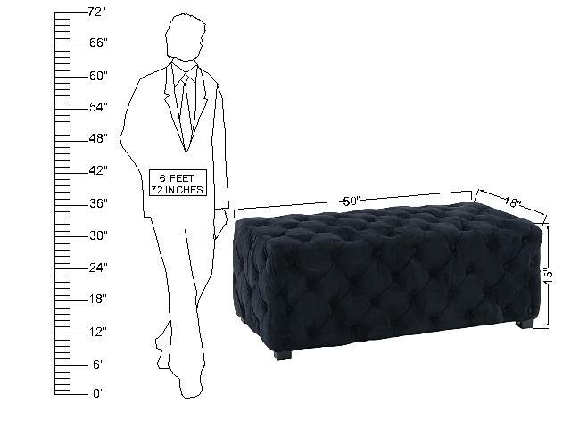 Wooden Frame Fabric Rectangle Ottoman -