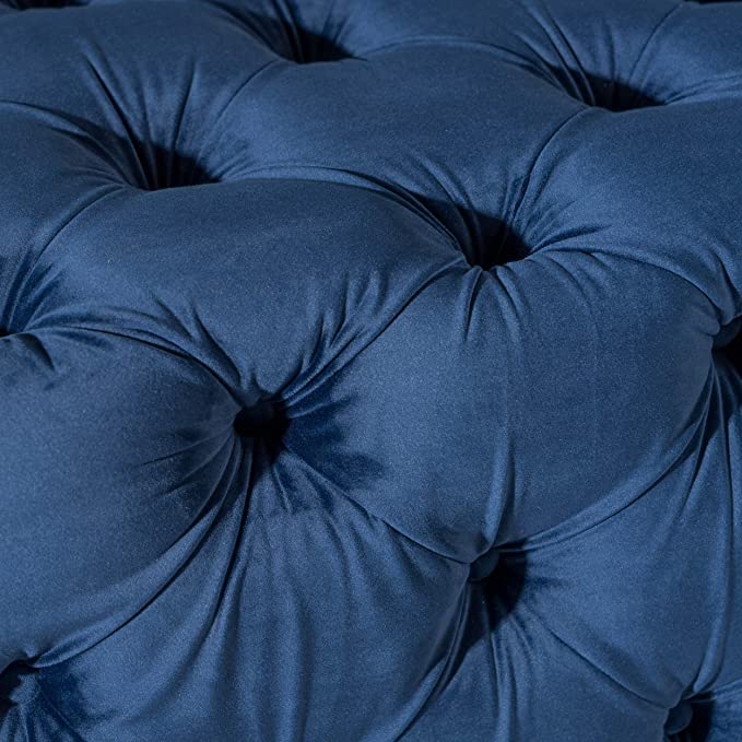 Wooden Frame Fabric Rectangle Ottoman -