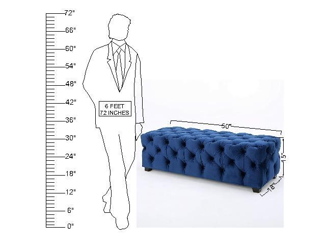 Wooden Frame Fabric Rectangle Ottoman -