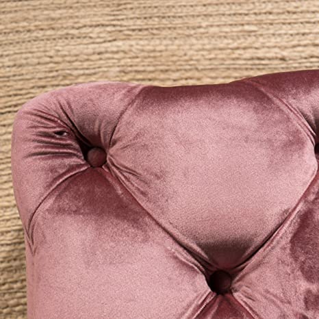 Wooden Frame Fabric Rectangle Ottoman -