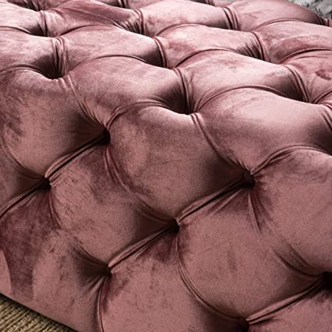Wooden Frame Fabric Rectangle Ottoman -