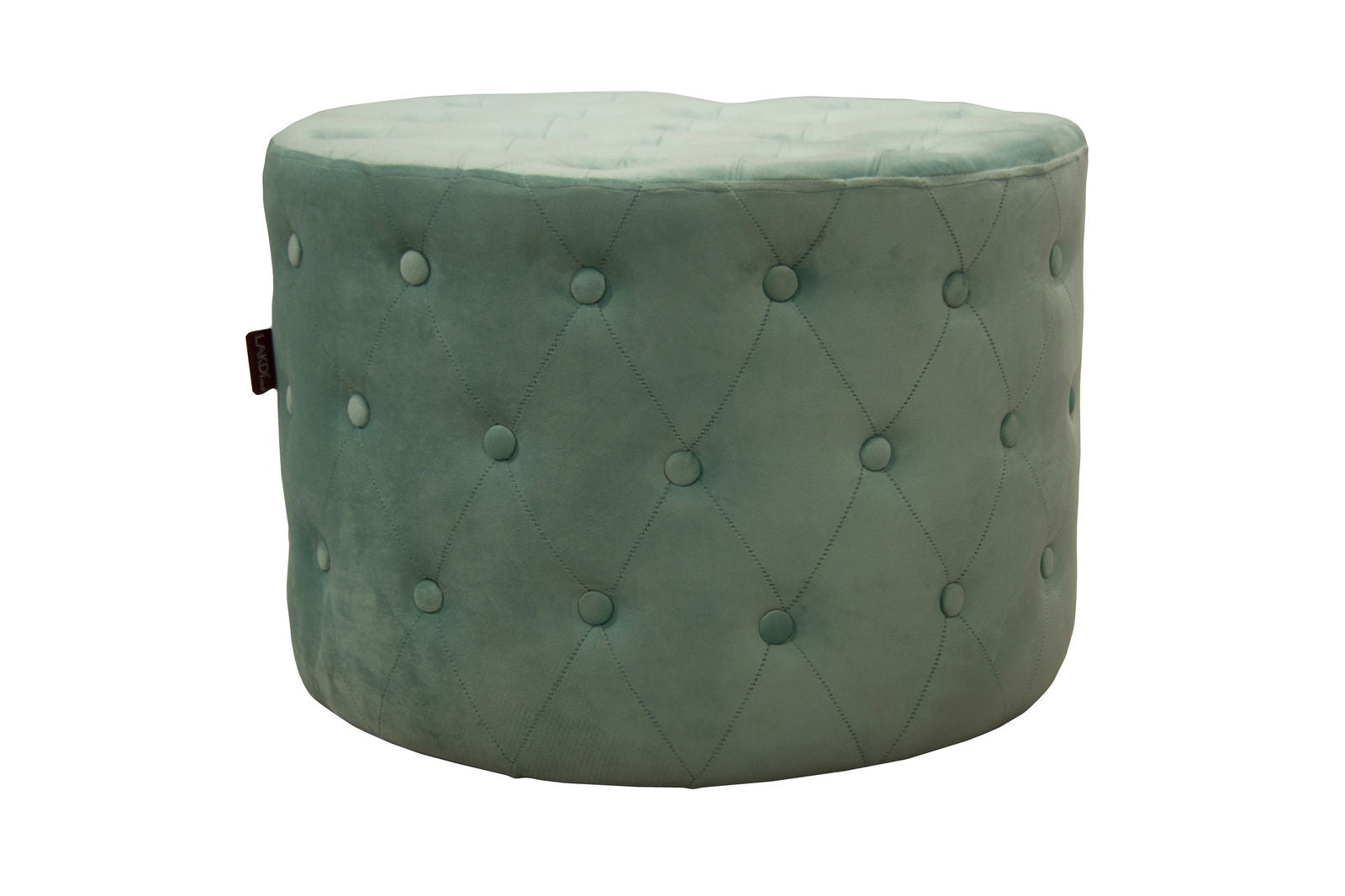 Wooden Frame Fabric Round Ottoman -
