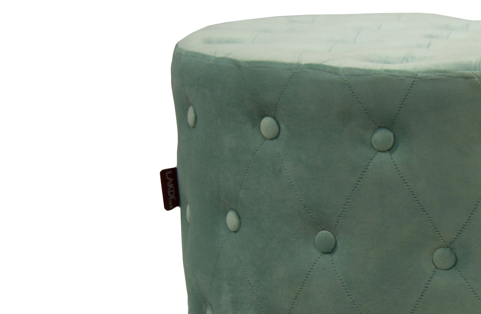 Wooden Frame Fabric Round Ottoman -