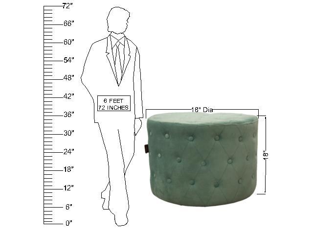 Wooden Frame Fabric Round Ottoman -
