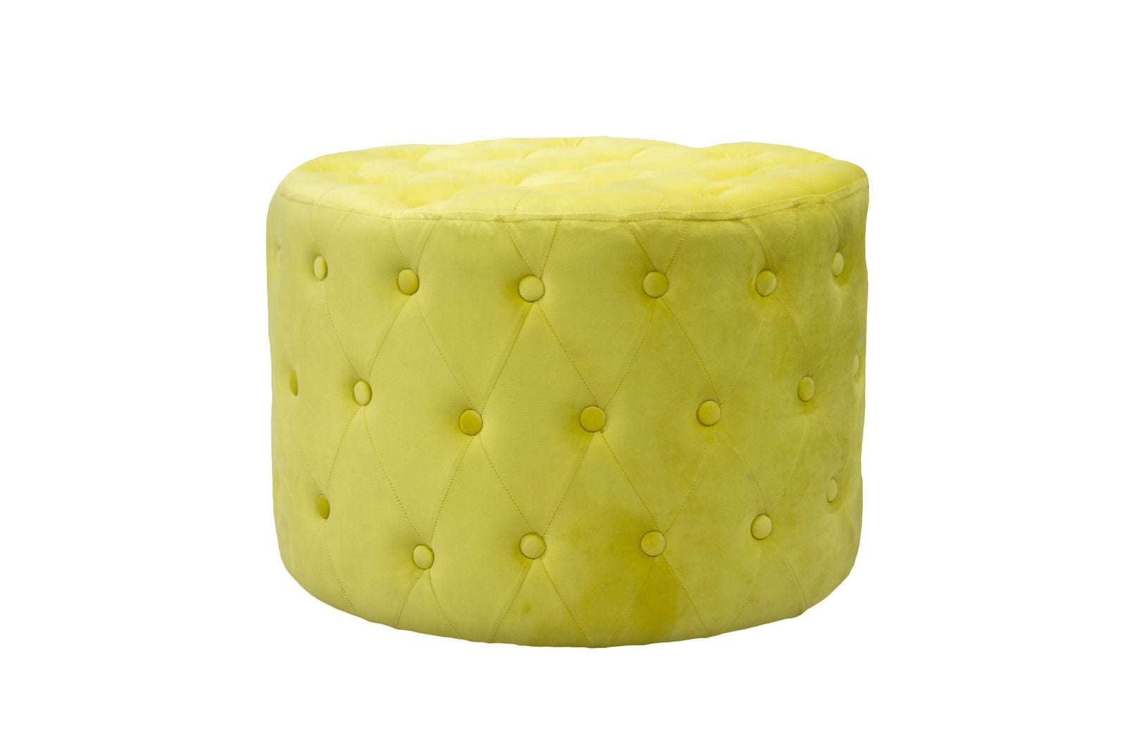 Wooden Frame Fabric Round Ottoman -