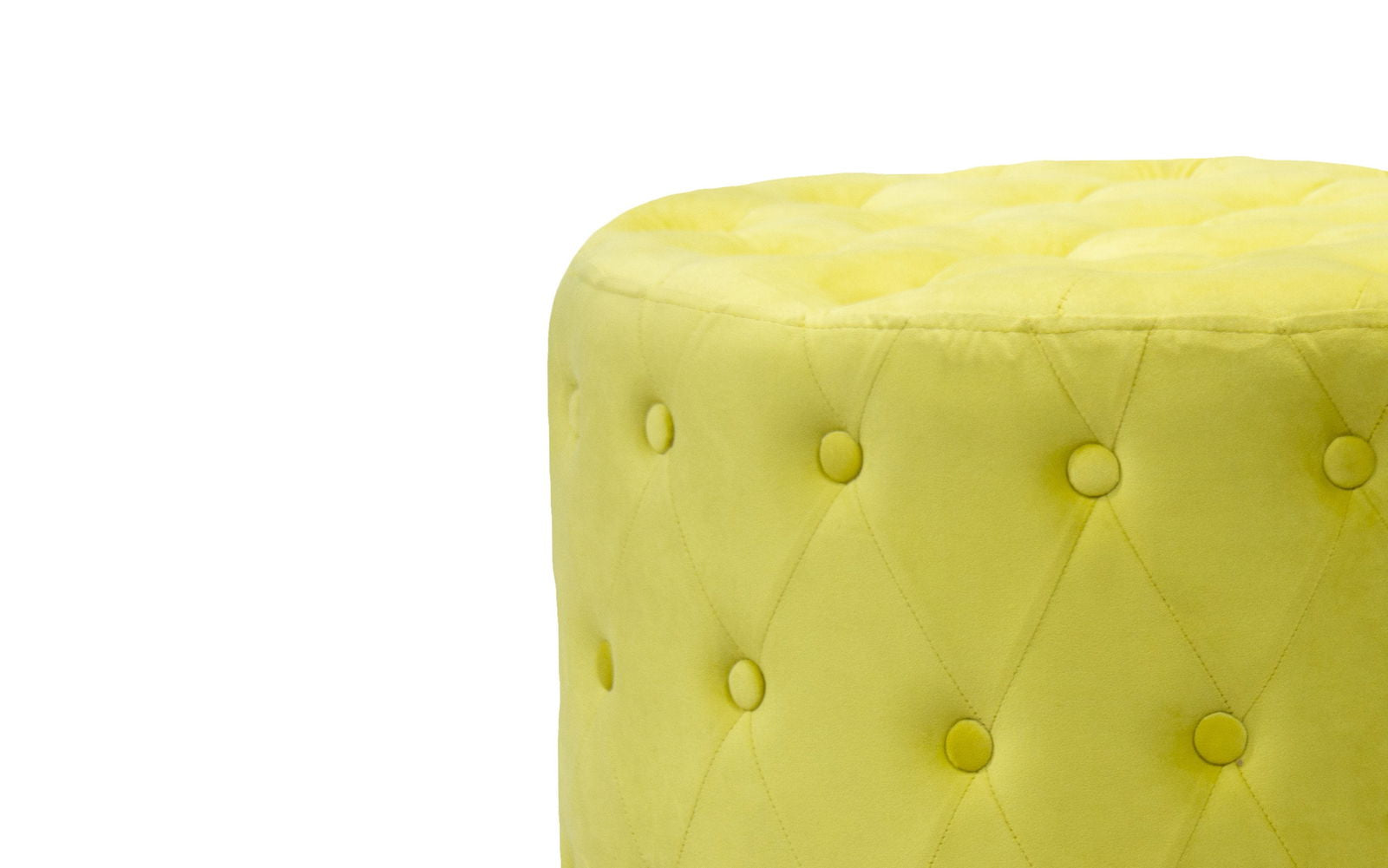 Wooden Frame Fabric Round Ottoman -