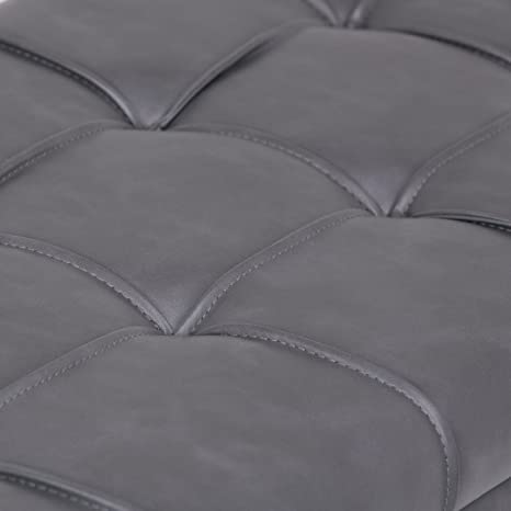 Wooden Frame Leatherette Ottoman with Storage -