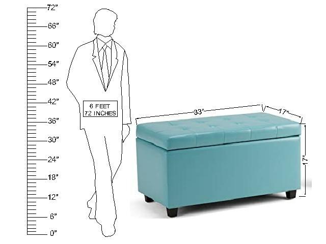 Wooden Frame Leatherette Ottoman with Storage -