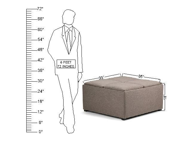 Wooden Frame Leatherette Ottoman with Storage -