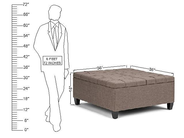 Wooden Frame Leatherette Ottoman with Storage -