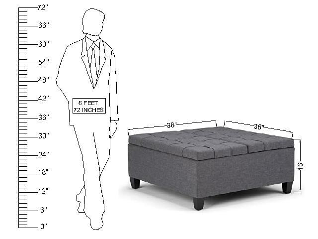 Wooden Frame Leatherette Ottoman with Storage -