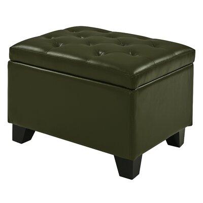 Wooden Frame Leatherette Ottoman with Storage -