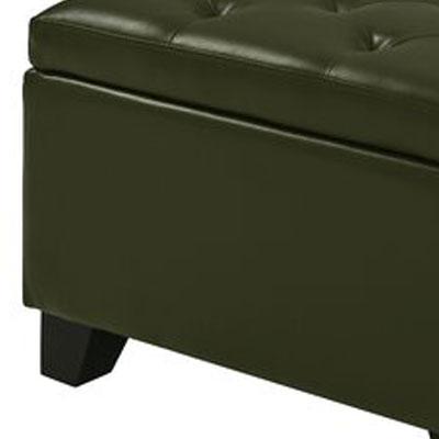 Wooden Frame Leatherette Ottoman with Storage -