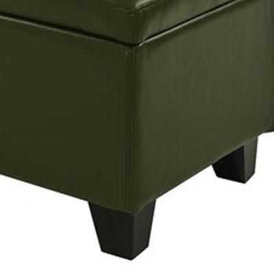 Wooden Frame Leatherette Ottoman with Storage -