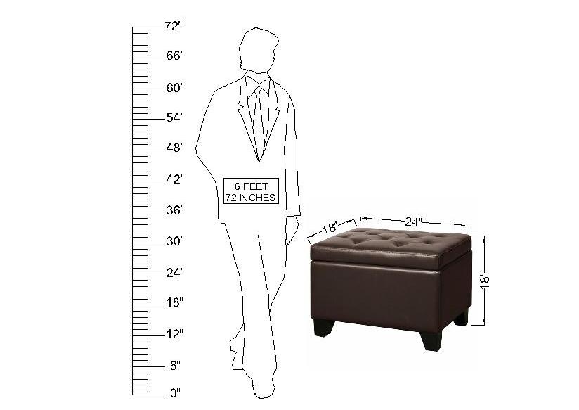 Wooden Frame Leatherette Ottoman with Storage -