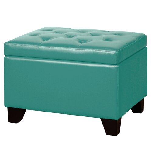 Wooden Frame Leatherette Ottoman with Storage -