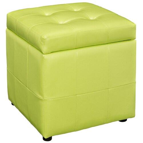 Wooden Frame Leatherette Pouffe with Storage -