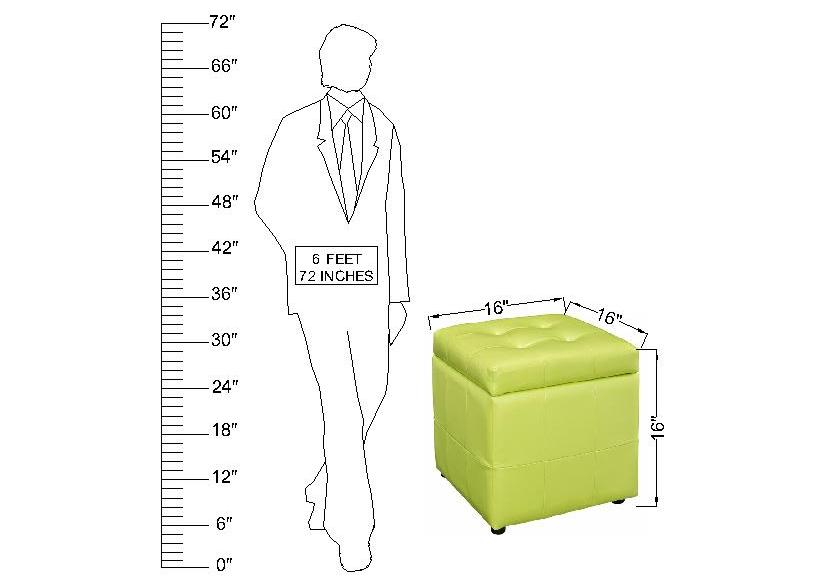 Wooden Frame Leatherette Pouffe with Storage -