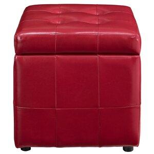 Wooden Frame Leatherette Pouffe with Storage -