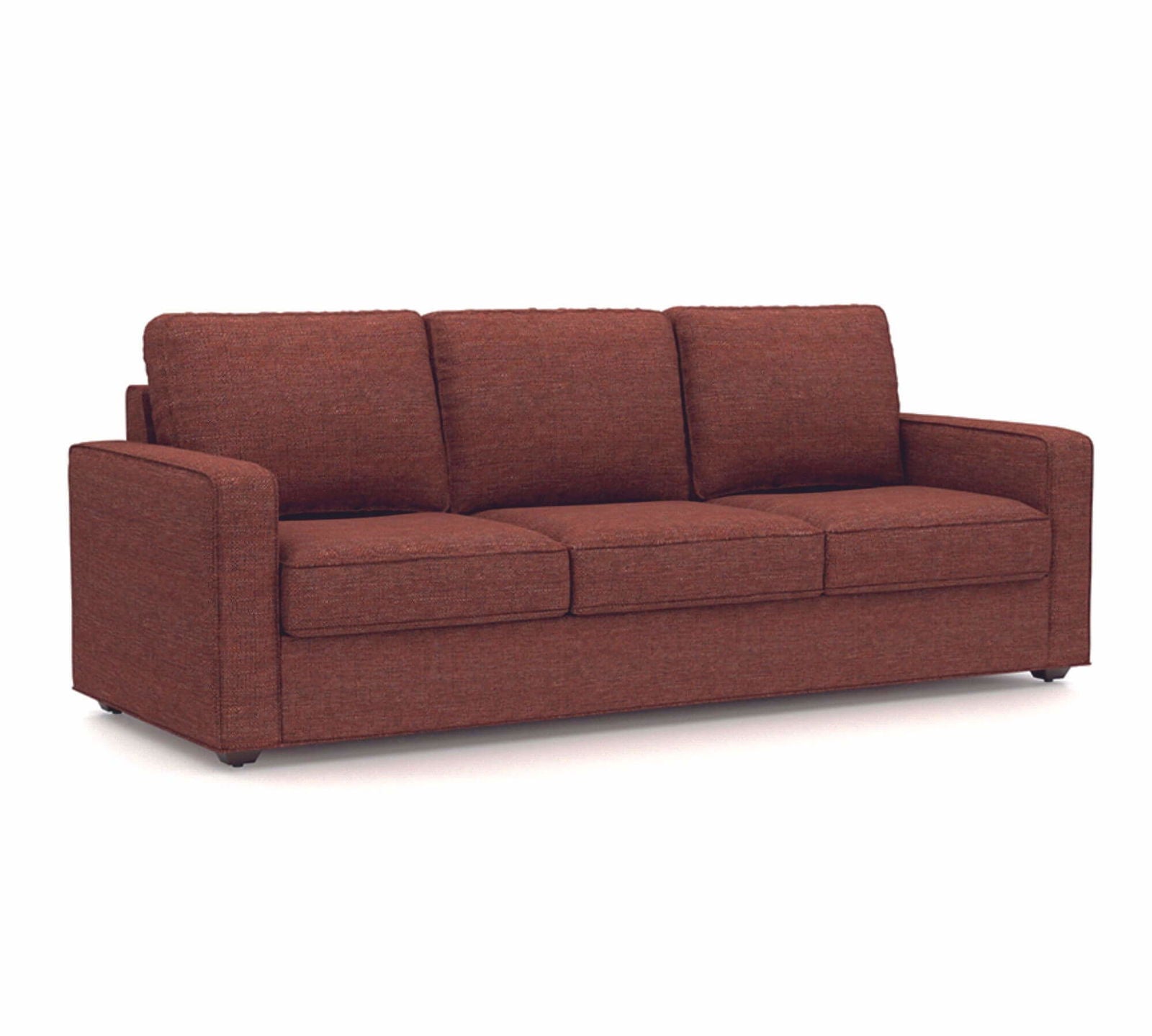 Wooden Frame Legs Base Cushioned Fabric Sofa -