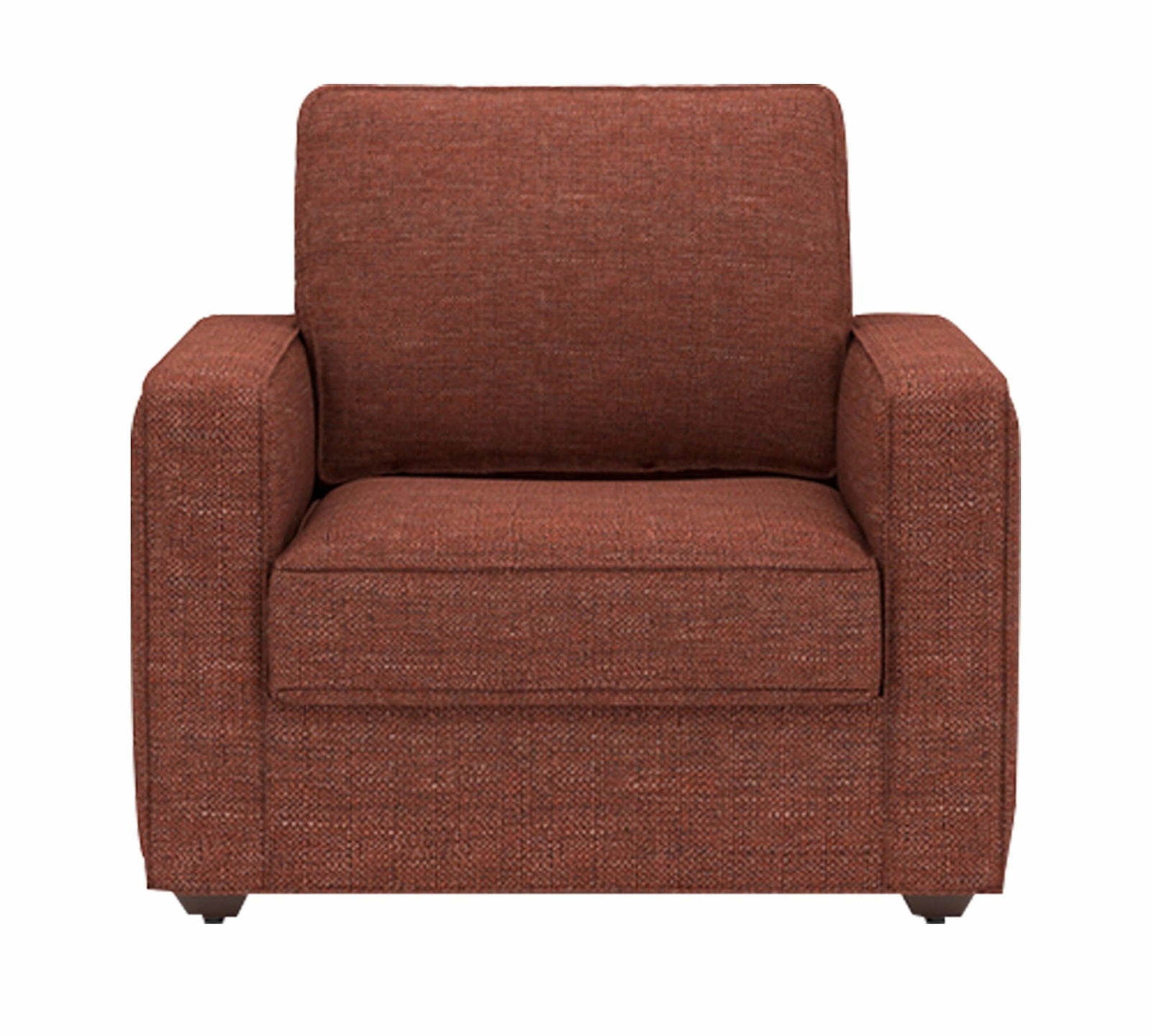 Wooden Frame Legs Base Cushioned Fabric Sofa -