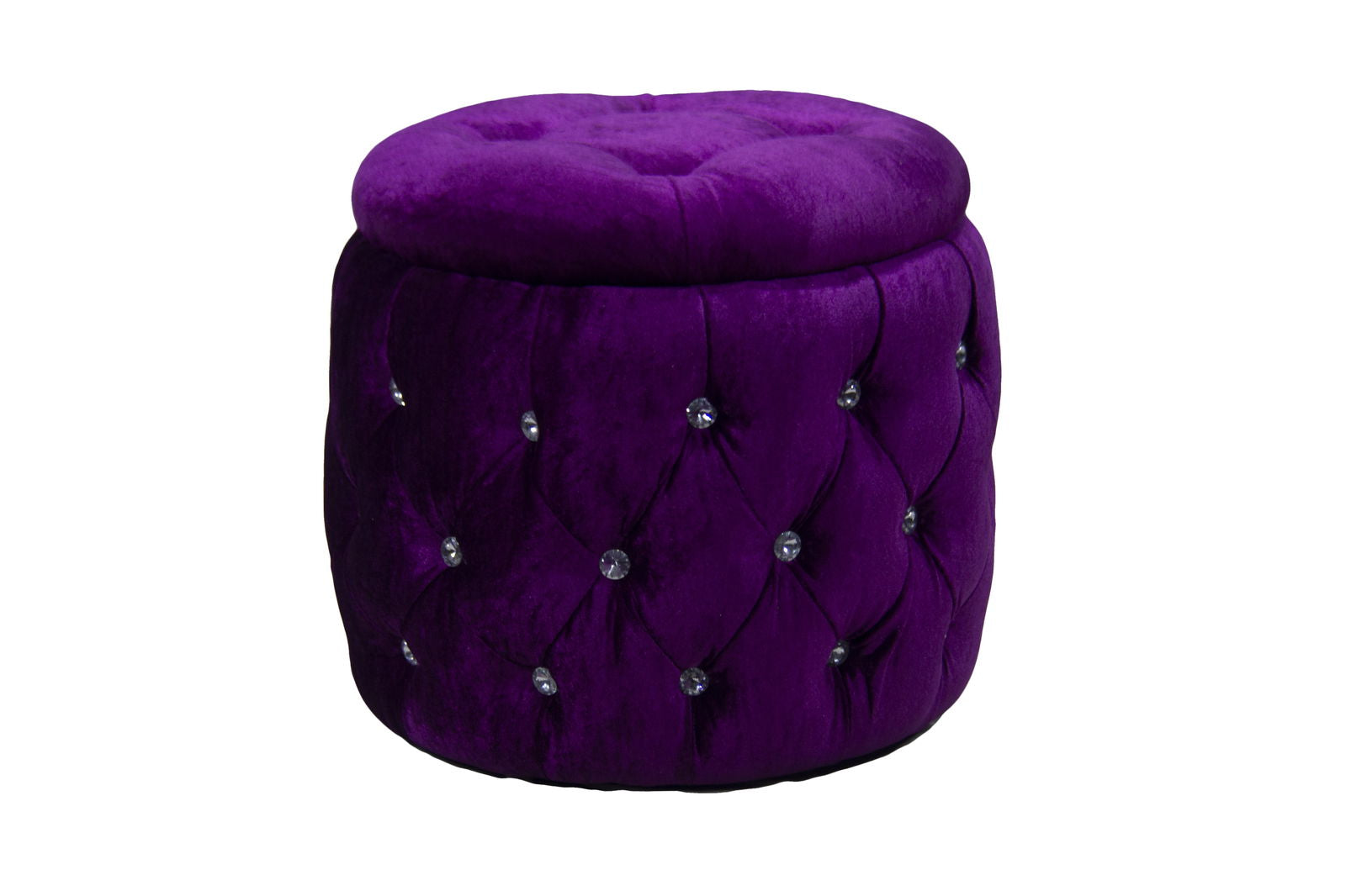 Wooden Frame Velvet Pouffe -