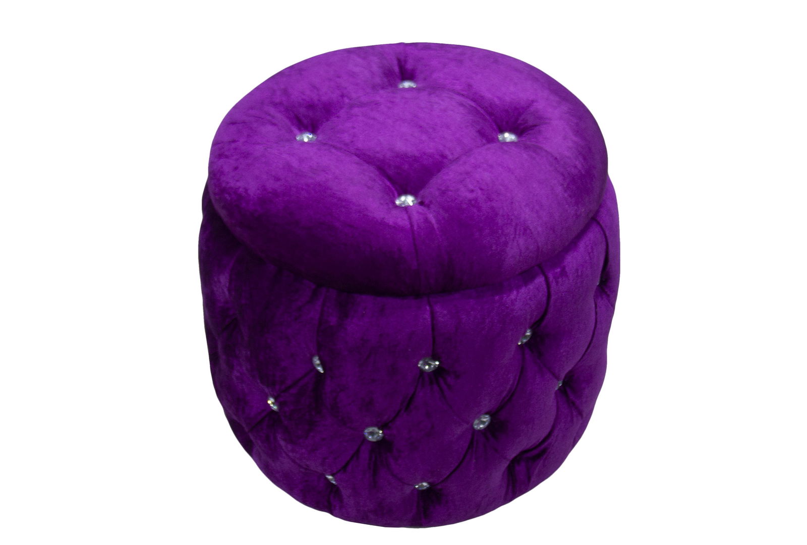 Wooden Frame Velvet Pouffe -