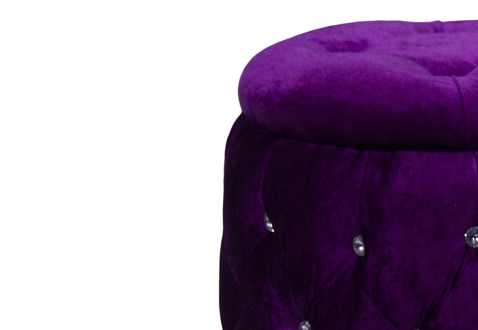 Wooden Frame Velvet Pouffe -