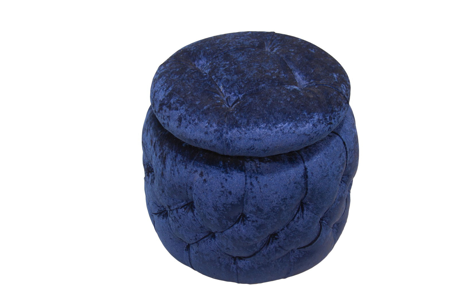 Wooden Frame Velvet Pouffe -