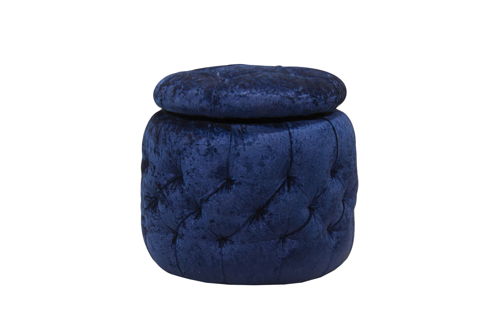 Wooden Frame Velvet Pouffe -