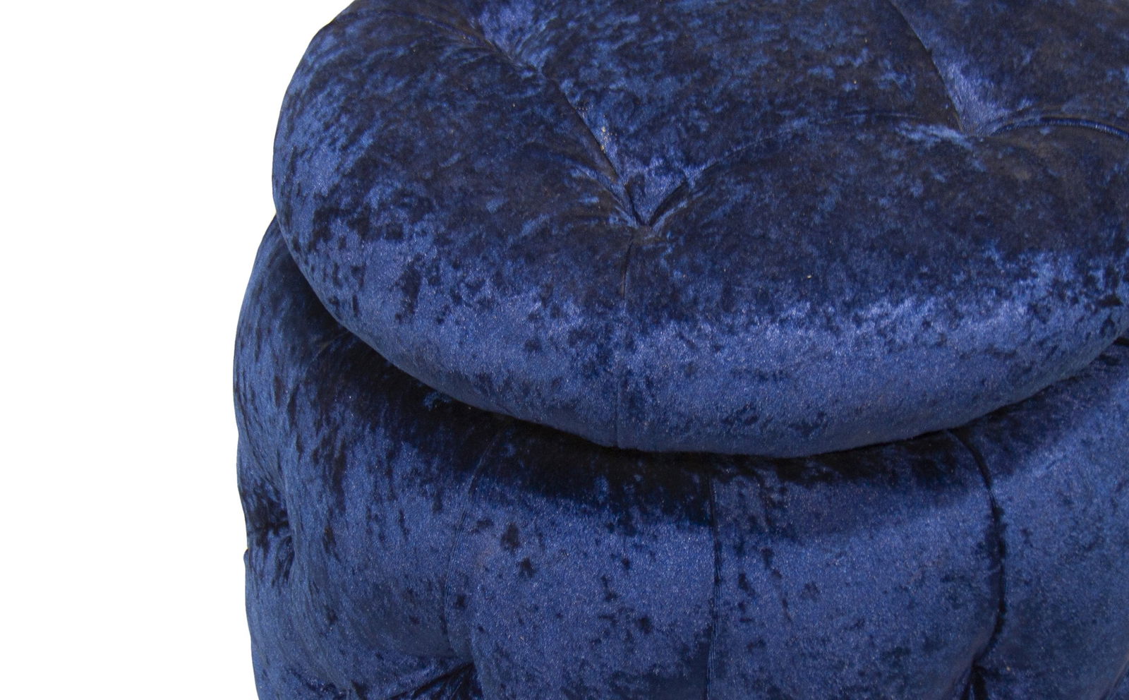 Wooden Frame Velvet Pouffe -