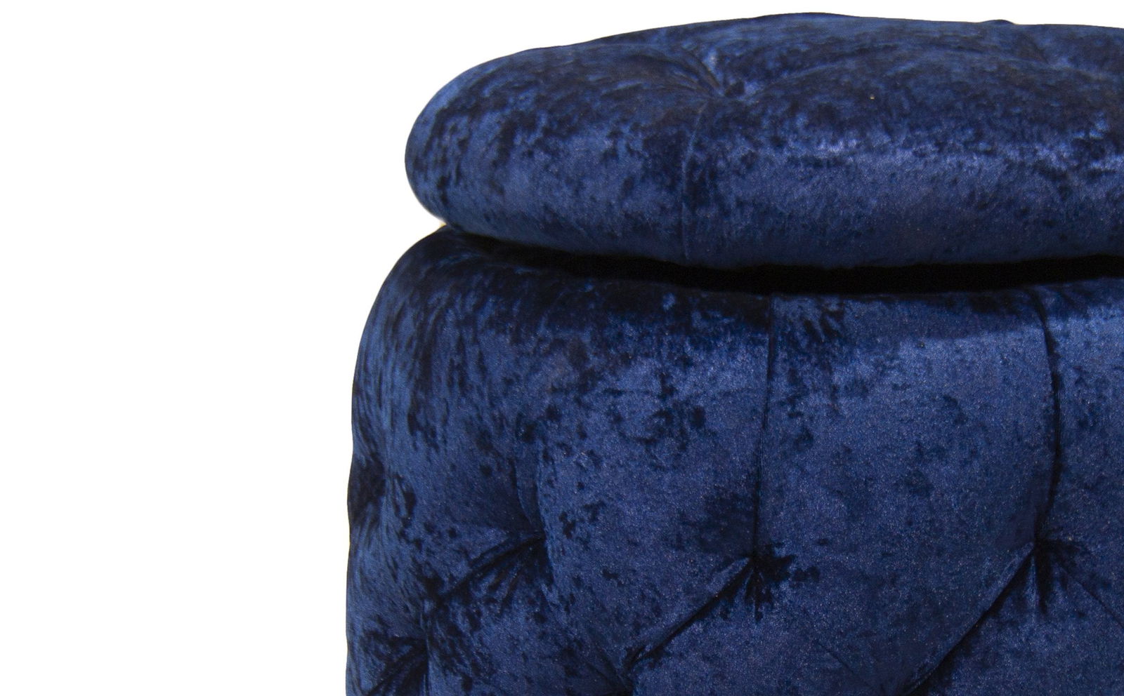 Wooden Frame Velvet Pouffe -