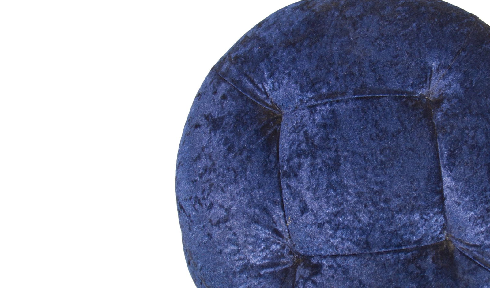 Wooden Frame Velvet Pouffe -