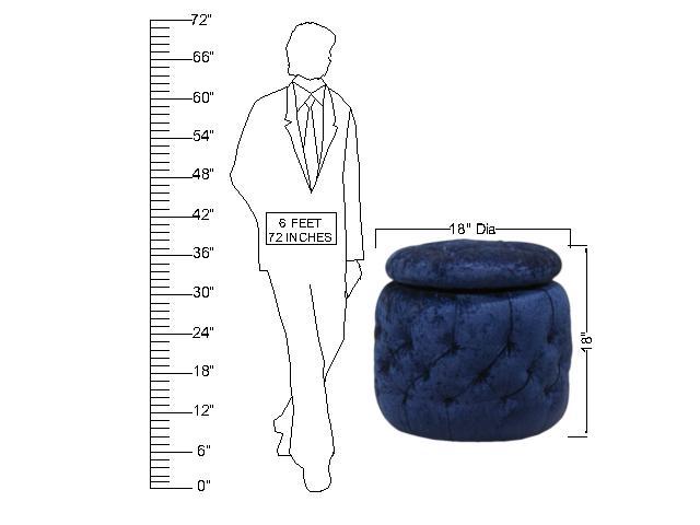 Wooden Frame Velvet Pouffe -