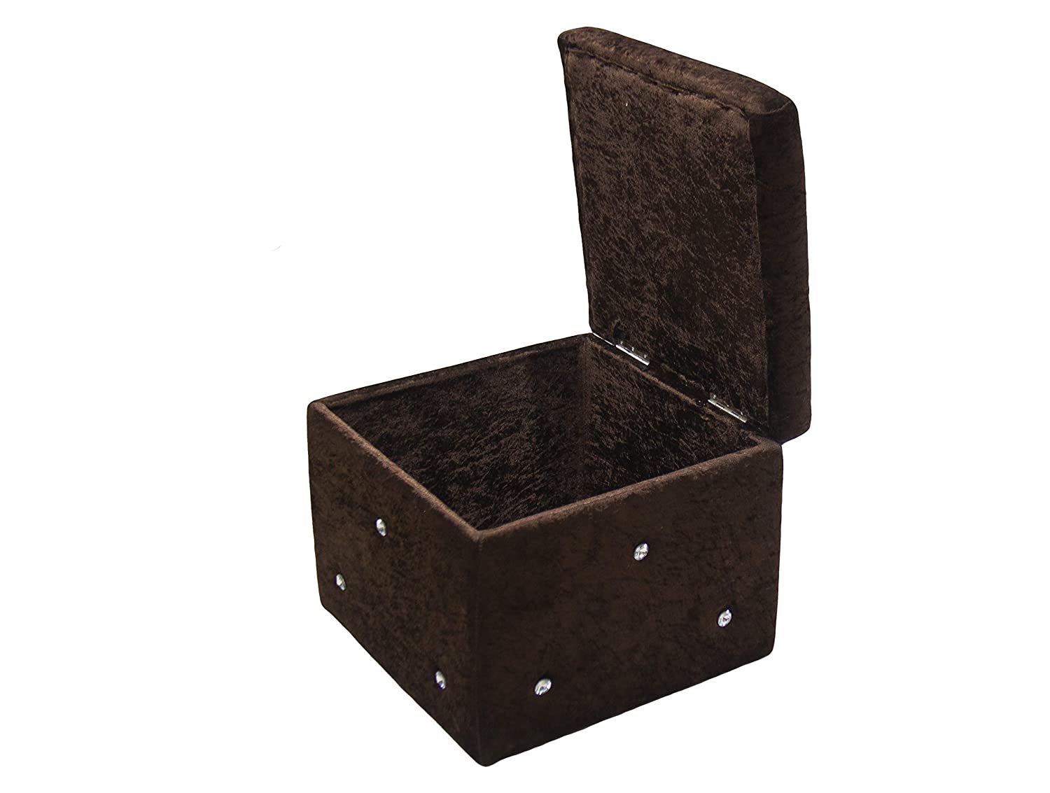 Wooden Frame Velvet Pouffe with Storage -