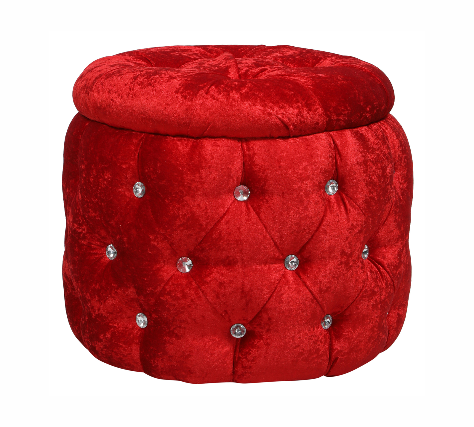 Wooden Frame Velvet Pouffe with Storage -