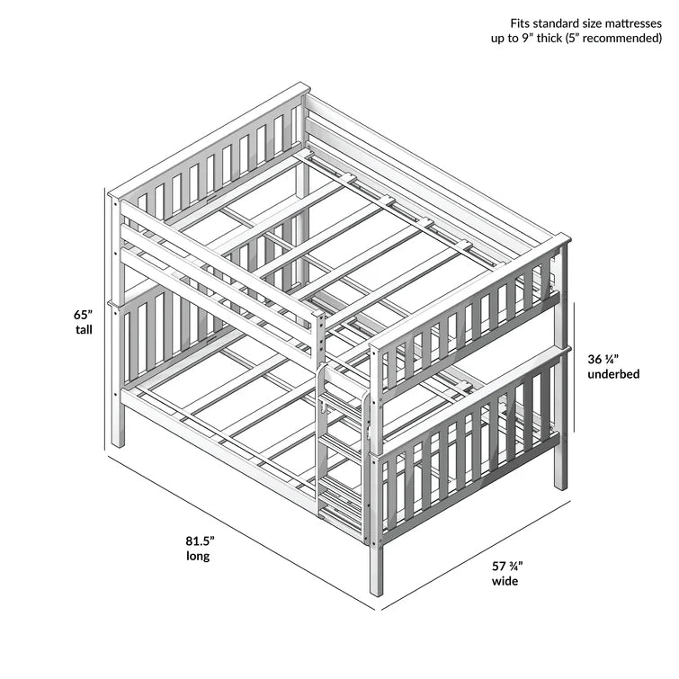 Wooden Kids Bunk Bed With No Storage -