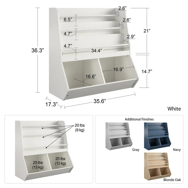 Wooden Kids Storage Toy Organizer -