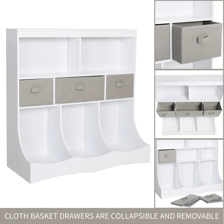 Wooden Kids Storage Toy Organizer -