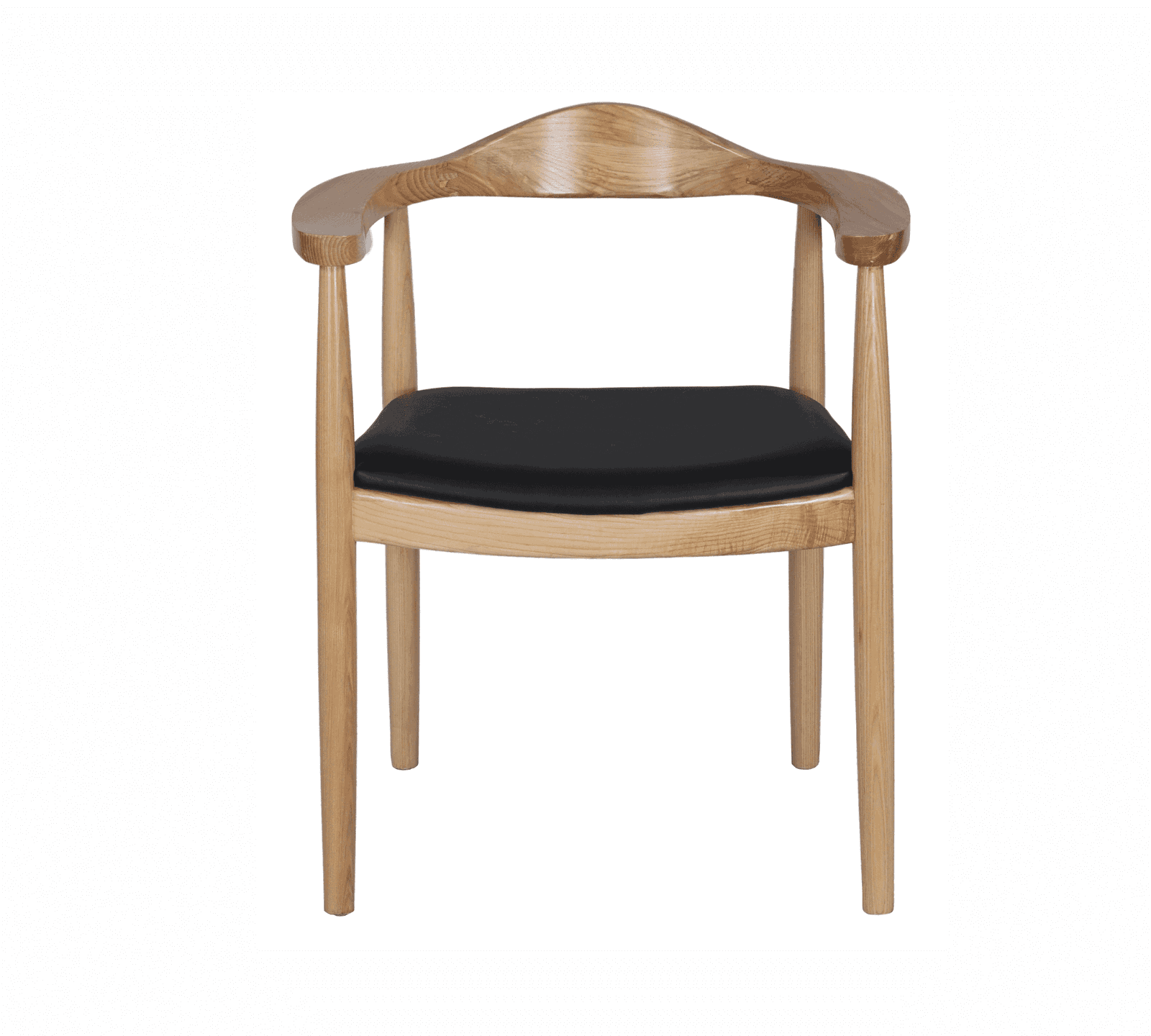 Wooden Leatherette Upholstery Cafe Dining Chair -