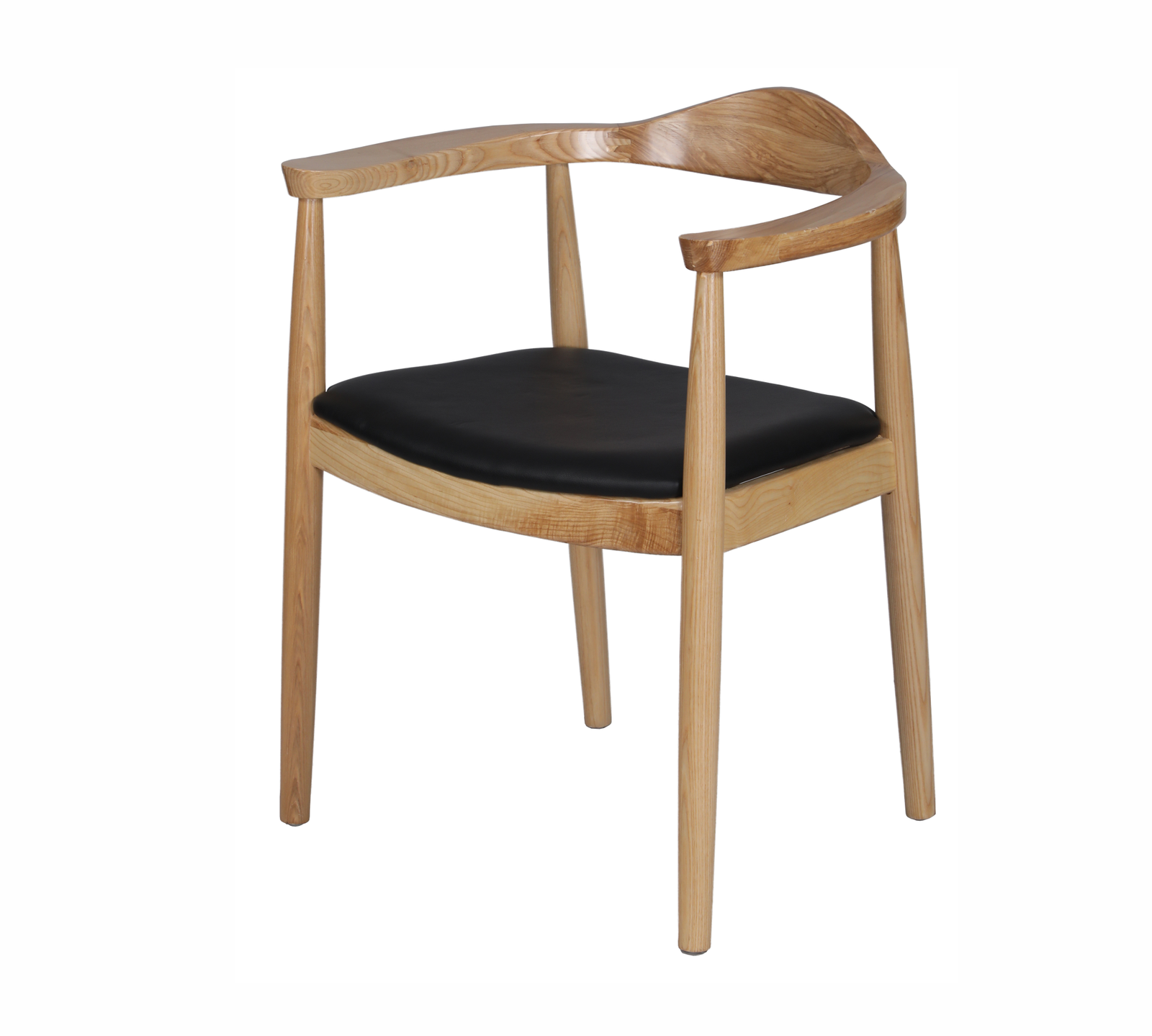 Wooden Leatherette Upholstery Cafe Dining Chair -
